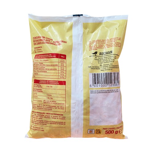 AUCHAN Zanahoria en cubos 500 g Producto Alcampo.