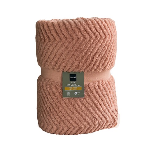 Manta teddy de 280 gm, 180 x 220, color café, ALCAMPO.