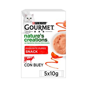 PURINA GOURMET Snack gatos con buey PURINA GOURMET NATURE CREATIONS 5 x 10 g.