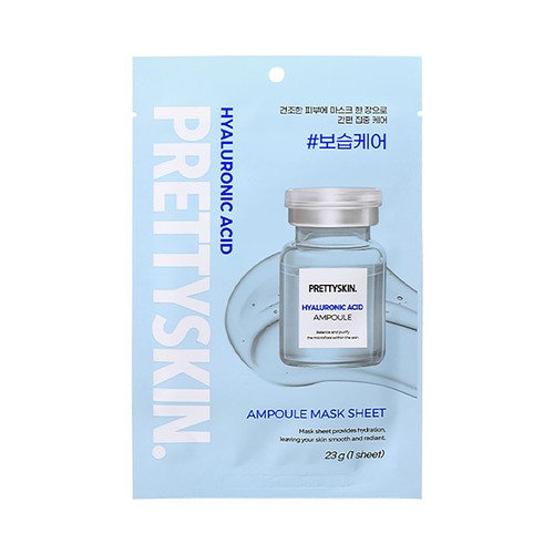 PRETTYSKIN Mascarilla facial hidratante con ácido Hialurónico, en ampolla.