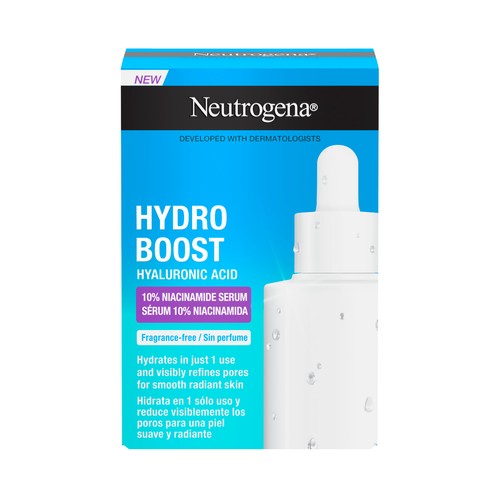 NEUTRÓGENA Hydro boost Sérum facial sin perfume con Niacinamida y ácido Hialurónico para todo tipo de pieles 30 ml