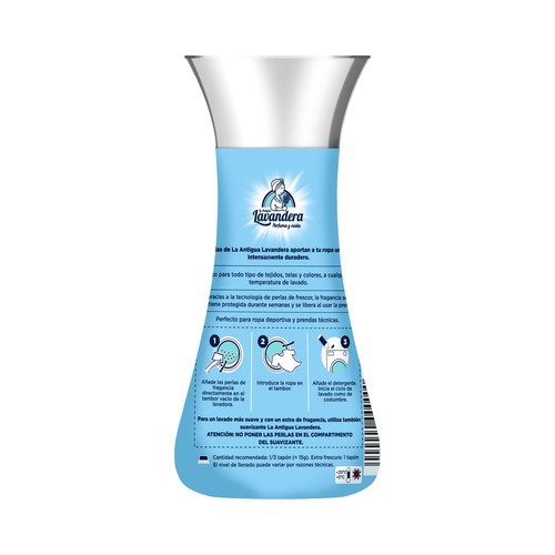LA ANTIGUA LAVANDERA Perlas perfumadas con aroma a frescor azul 270 g.