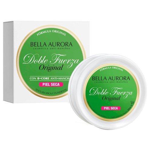 BELLA AURORA Crema de textura rica y fundente y acción anti-manchas, para pieles secas BELLA AURORA Doble fuerza 30 ml.