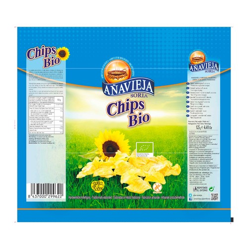 AÑAVIEJA Patatas fritas con aceite de girasol, ecológicas, 125 g.