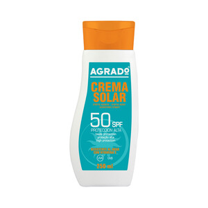AGRADO Protector solar resistente al agua, con vitamina E y FPS 50 (muy alto) AGRADO 250 ml.