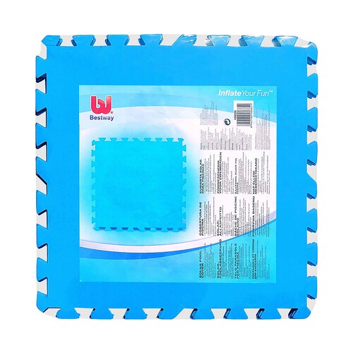 Protector suelos piscinas polietileno BESTWAY (8 unidades 50x50 cm.) COLOR AZUL