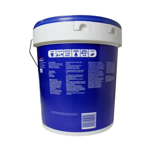 Pintura ciclón plástica interior 15L, blanco mate, BRUGUER