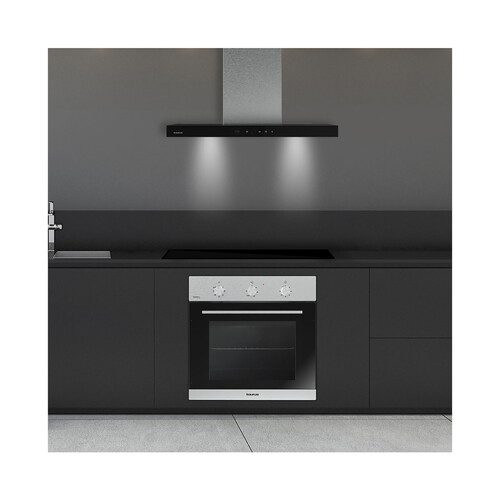 Campana decorativa TAURUS T60IXAL INOX, capacidad extracción: 650 m3/h, velocidades: 3, motores: 1, H: 99,8cm, A: 50cm, F: 59,5cm.