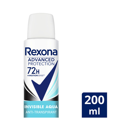 REXONA Desodorante en spray para mujer con acción antimanchas REXONA Invisible aqua 200 ml.