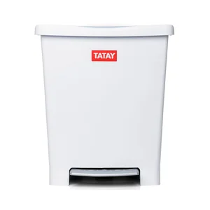 TATAY Cubo de basura con pedal color blanco capacidad de 23 l.