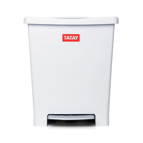 TATAY Cubo de basura con pedal color blanco capacidad de 23 l.
