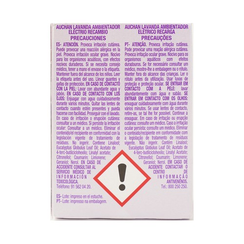 PRODUCTO ALCAMPO Ambientador eléctrico recambio lavanda PRODUCTO ALCAMPO 25 ml.