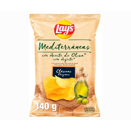 LAY'S Artesanas Patatas fritas artesanas en aceite de oliva en bolsa 140 gr.