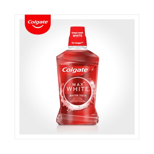 COLGATE Max white Enjuague bucal diario sin alcohol, con acción blanqueante y con CPC 500 ml.