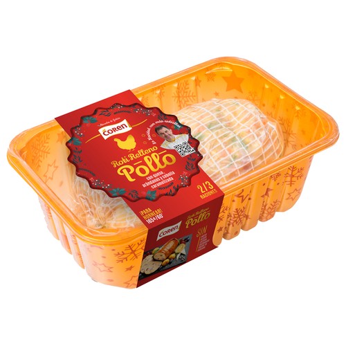COREN Roti de pollo relleno con queso, arándanos y cebolla caramelizada 750 g.
