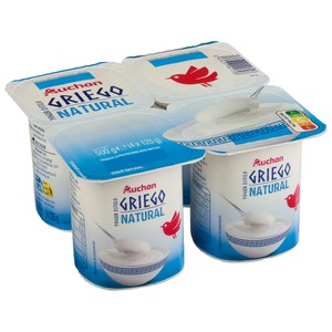 AUCHAN Yogur griego sabor natural 4 x 125 g Producto Alcampo.