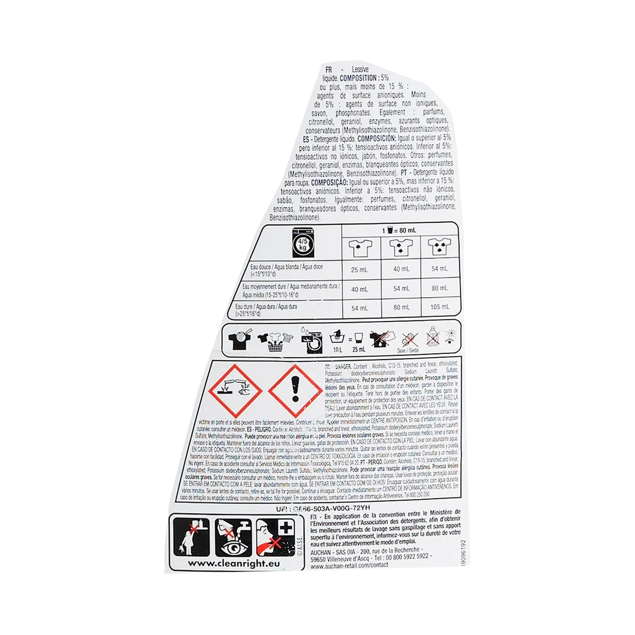 PRODUCTO ECONÓMICO ALCAMPO Detergente líquido Fresco 37 dosis 2 l.