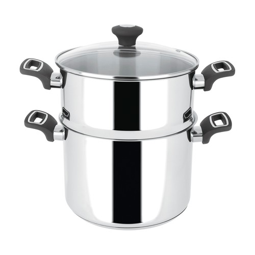 Olla cuscusera de acero inoxidable con tapa apta para inducción, 24cm. ACTUEL.