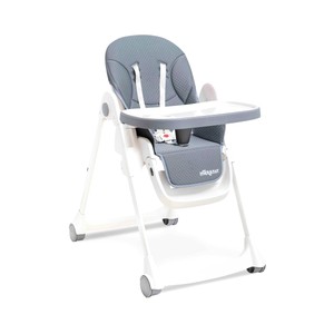 Trona plegable INTERBABY regulable en 3 posiciones, arnés de 5 puntos, color gris.