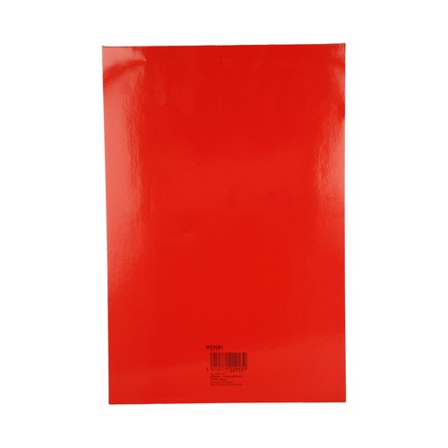 Bloc de notas grapado, con 80 hojas 60 g, cuadrícula de 4x4 mm y tapa blanda de color rojo ENRI.