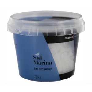ALCAMPO GOURMET Sal marina en escamas 125 g.