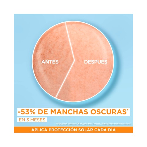 DELIA Super uv de Garnier Protector solar facial con acción anti-manchas oscuras y FPS 50+ (muy alto) 40 ml.