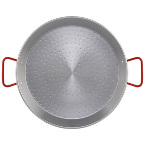 Paellera de acero pulida para cocinas de gas y leña, 46cm METALTEX.