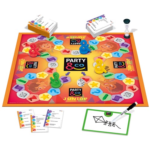 Party & Co Junior Juego de mesa Multiprueba Niños, de 3 a 20 Jugadores +8 Años JUMBO