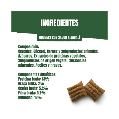 PURINA Adventuros Snacks para perros con sabor a jabalí, ricos en carne y bajos en grasas 90 g.