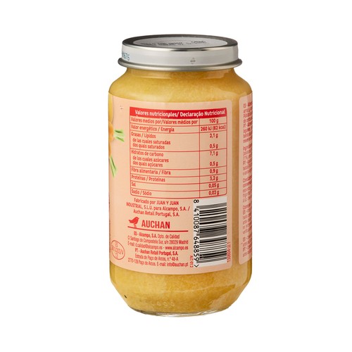 PRODUCTO ALCAMPO Baby Tarrito de pollo con hortalizas y arroz a partir de 6 meses 250 g.