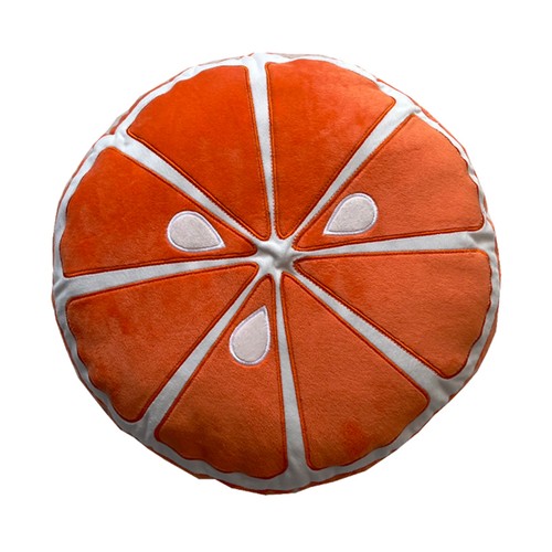 Cojín silueta Ciao Bella color naranja 40cm diámetro 100% poliéster. ACTUEL
