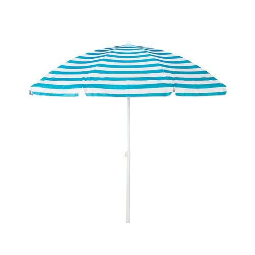 Parasol de playa de acero y poliéster, azul, de 240x235 cm, GARDENSTAR
