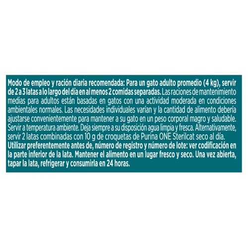 PURINA ONE Alimento para gato esterilizado en lata con bacalao y calabacín 85g