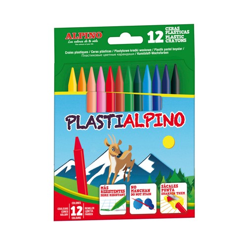 Caja de 12 pinturas de diferentes colores ALPINO Plastialpino.