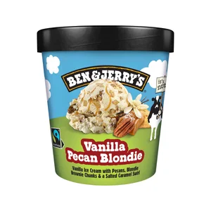 BEN & JERRY"S Tarrina de helado crema de vainilla con salsa de caramelo salado, brownie y nuces de Pecán caramelizadas 465 ml.
