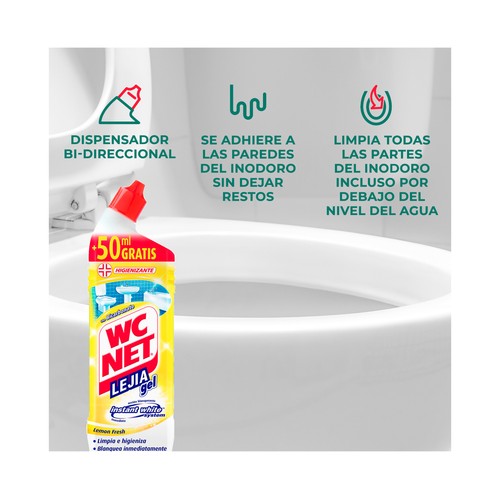 WC NET Gel limpiador WC blanco extra 750 ml.