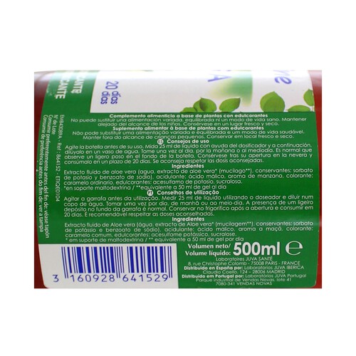 JUVAMINE Depurativo Desintoxicanten Aloe Vera JUVAMINE 500 ml.