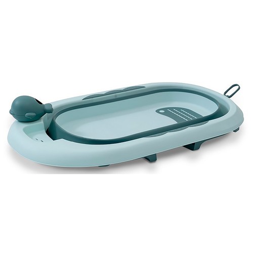 Bañera plegable con taza para enjuague, color verde, INTERBABY.