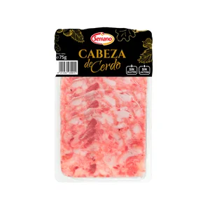 SERRANO Cabeza de cerdo sin gluten y sin lactosa, cortado en lonchas 75 g.