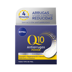 NIVEA Crema antiarrugas de noche con acción regeneradora, para todo tipo de pieles NIVEA Q10 Power 50 ml.