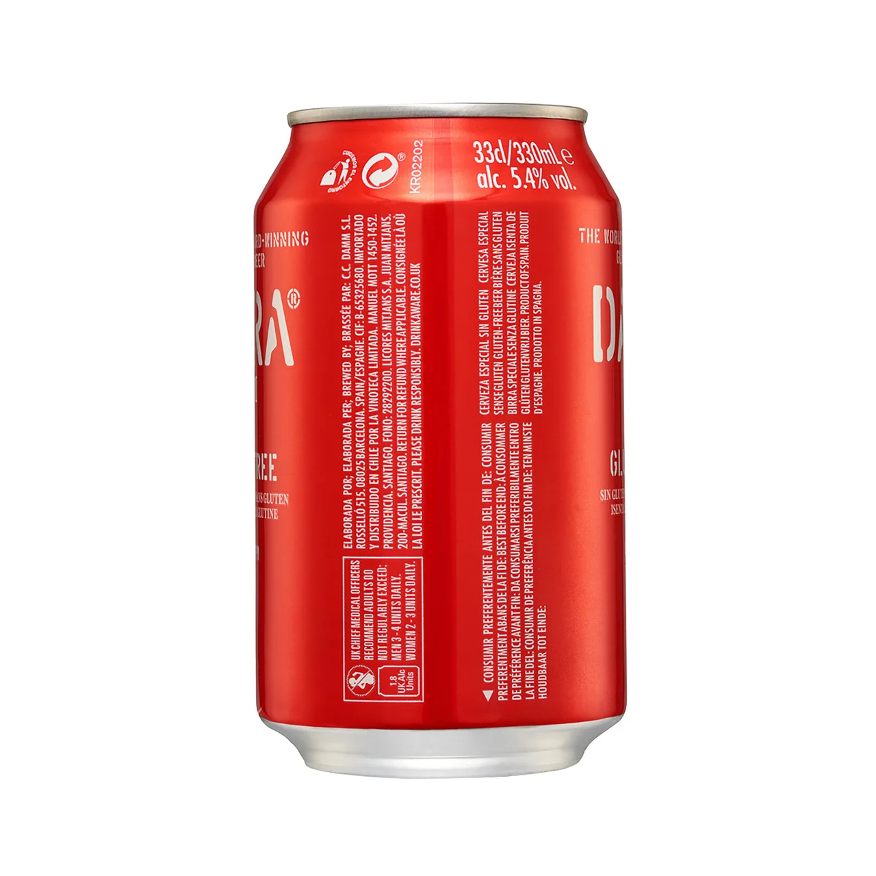 DAURA Cerveza sin gluten DAURA DAMM lata de 33 cl.