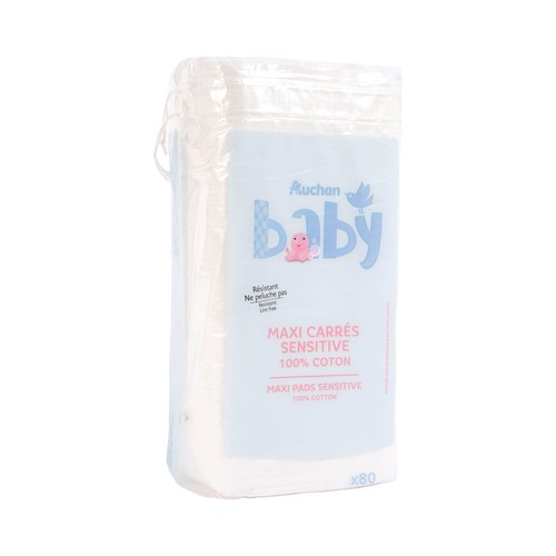 PRODUCTO ALCAMPO Baby Almohadillas cuadradas de algodón 100%, gruesas y sin pelusas 80 uds.