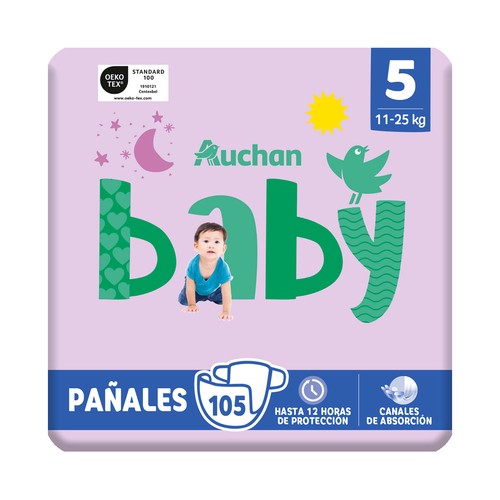 PRODUCTO ALCAMPO Baby Pañales talla 5 (11-25 kg) 105 uds.