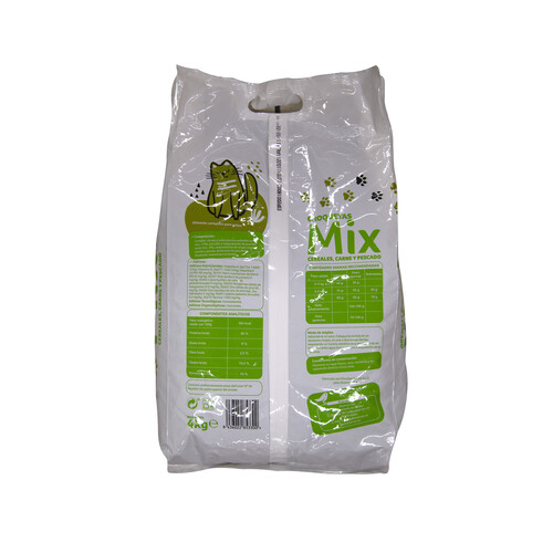 PRODUCTO ECONÓMICO ALCAMPO Pienso para gato a base de carne, pescado y cereales PRODUCTO ECONÓMICO ALCAMPO 4 kg.