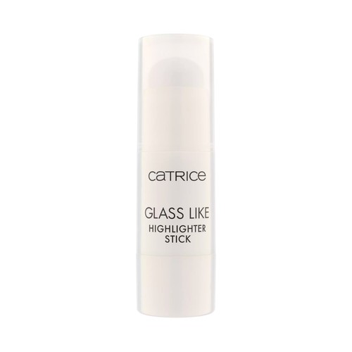 CATRICE Glass like Iluminador en stick transparente con reflejos dorados.
