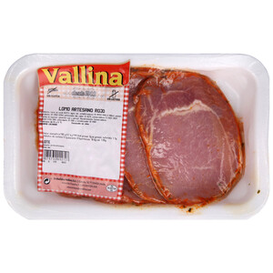 Imagen de Bandeja de lomo de cerdo adobado y cortado en finos filetes VALLINA