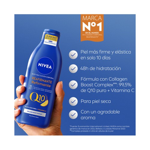 NIVEA Q10 Crema corporal (loción - body milk) reafirmante, para pieles secas 400 ml.