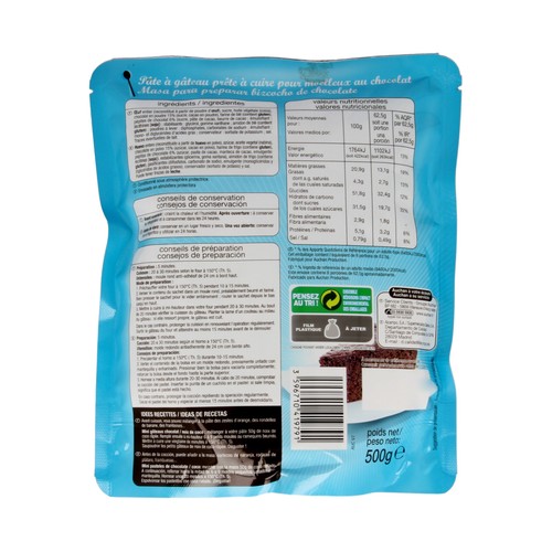 PRODUCTO ALCAMPO Masa para preparar bizcocho de chocolate 500 g.