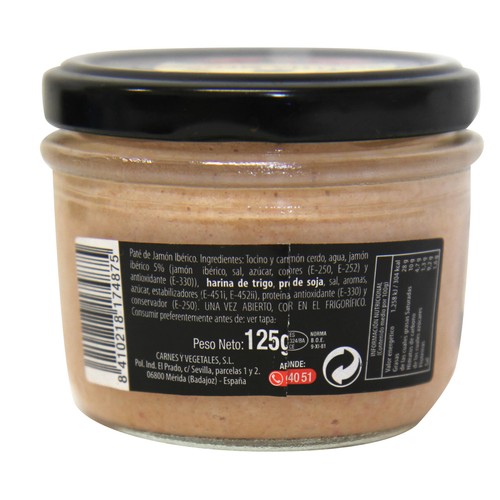 APIS Paté de jamón ibérico de bellota frasco de 125 g.