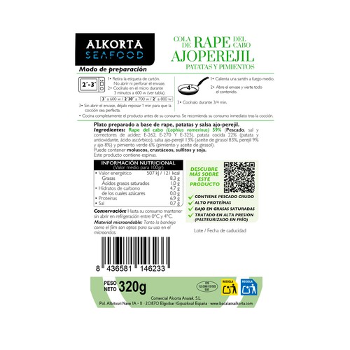 ALKORTA Rape con patatas y pimientos 320 g.